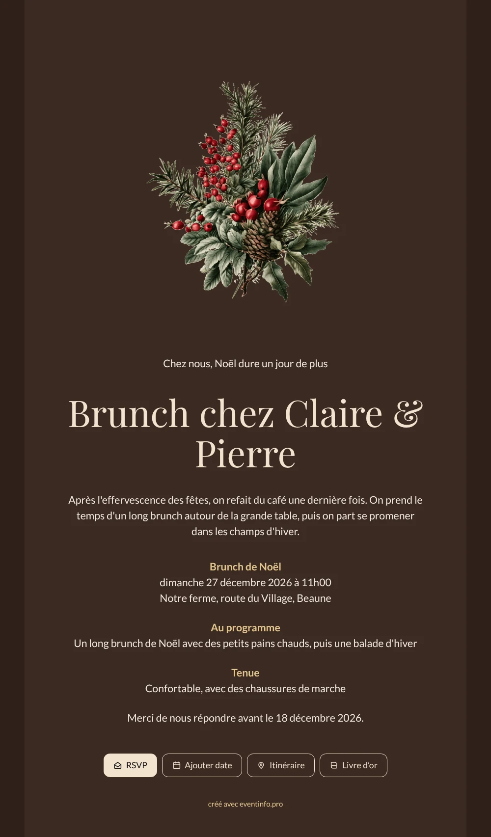 Créer une invitation de brunch de Noël &ndash; exemple 1