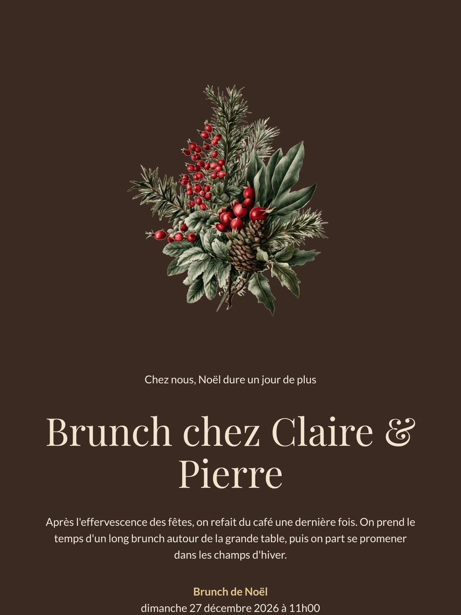 Créer une invitation de brunch de Noël