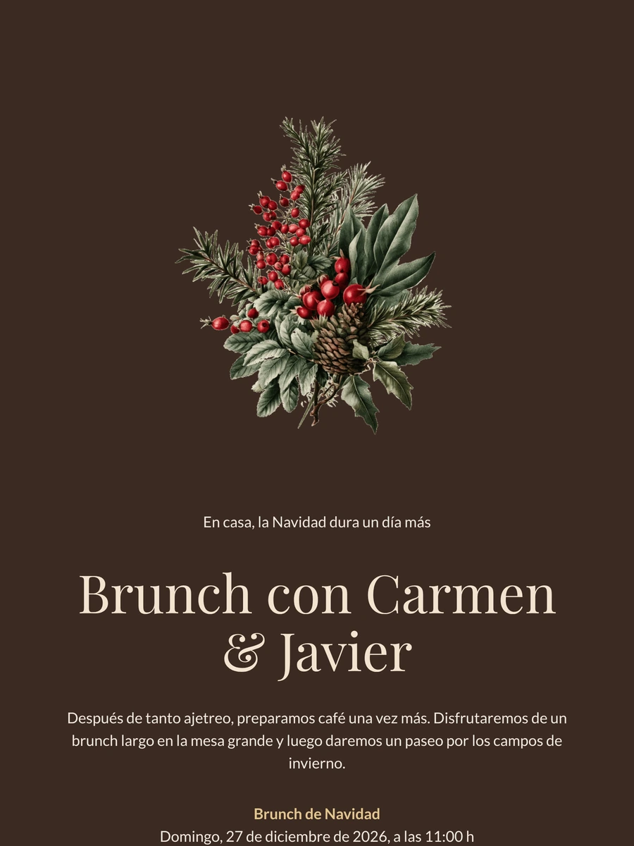 Crear una invitación de brunch navideño