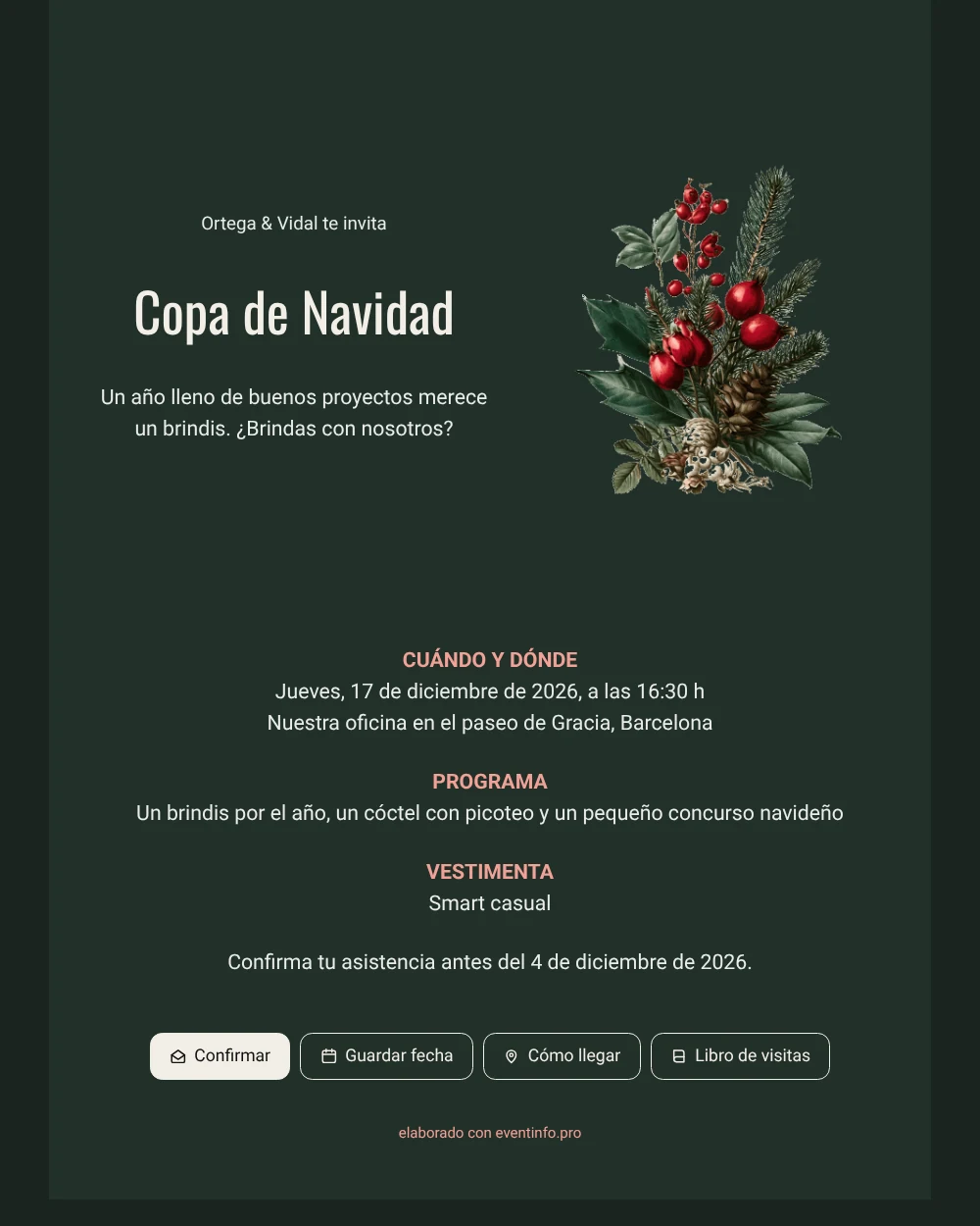 Enviar una invitación navideña de empresa &ndash; ejemplo 1