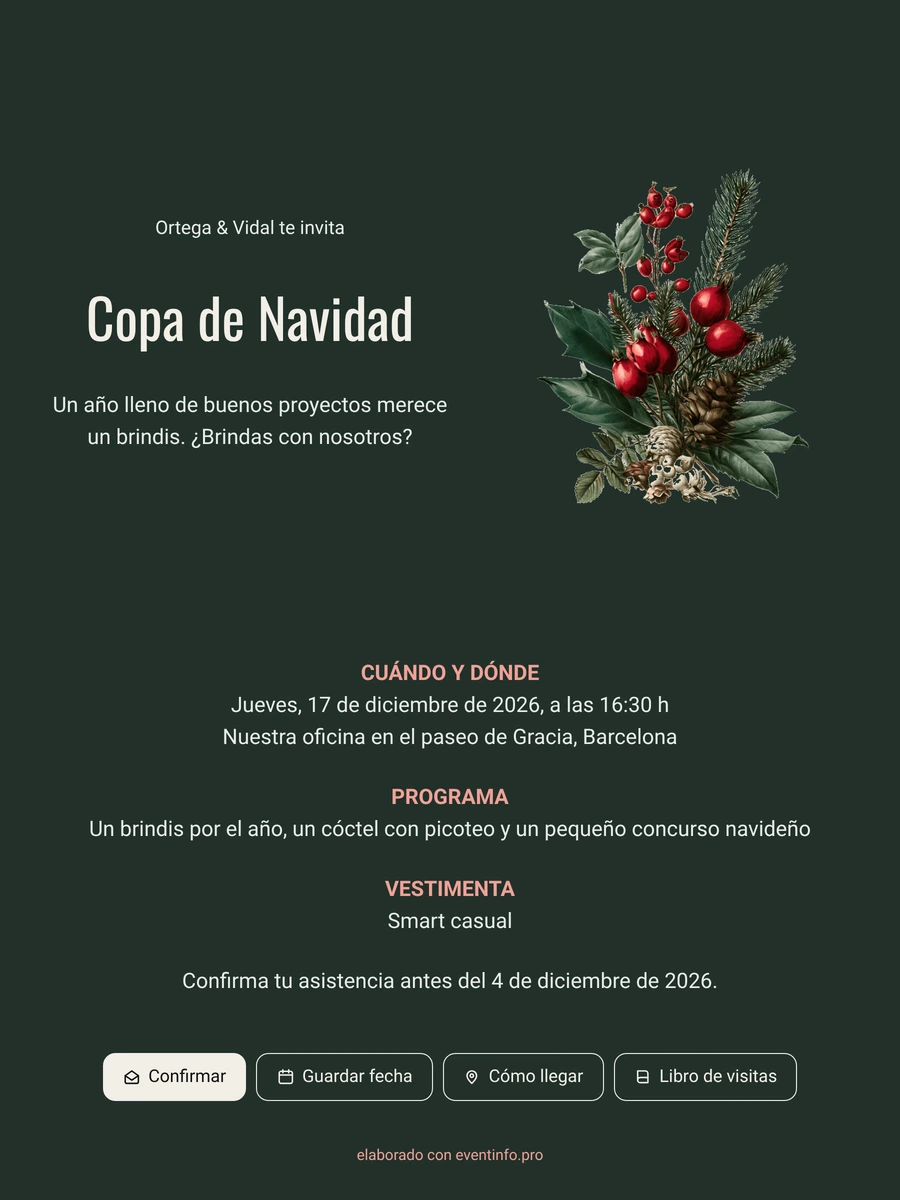 Enviar una invitación navideña de empresa