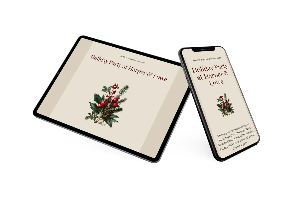 Create a sand and burgundy company invitation &ndash; example 2