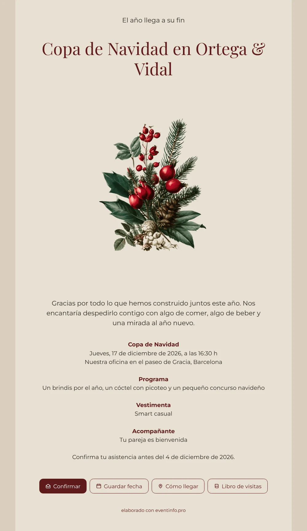Crear una invitación de empresa navideña &ndash; ejemplo 1
