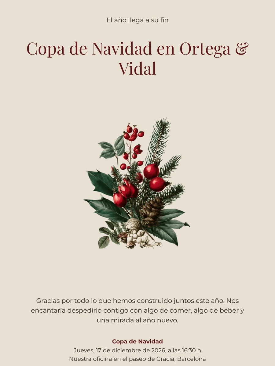 Crear una invitación de empresa navideña