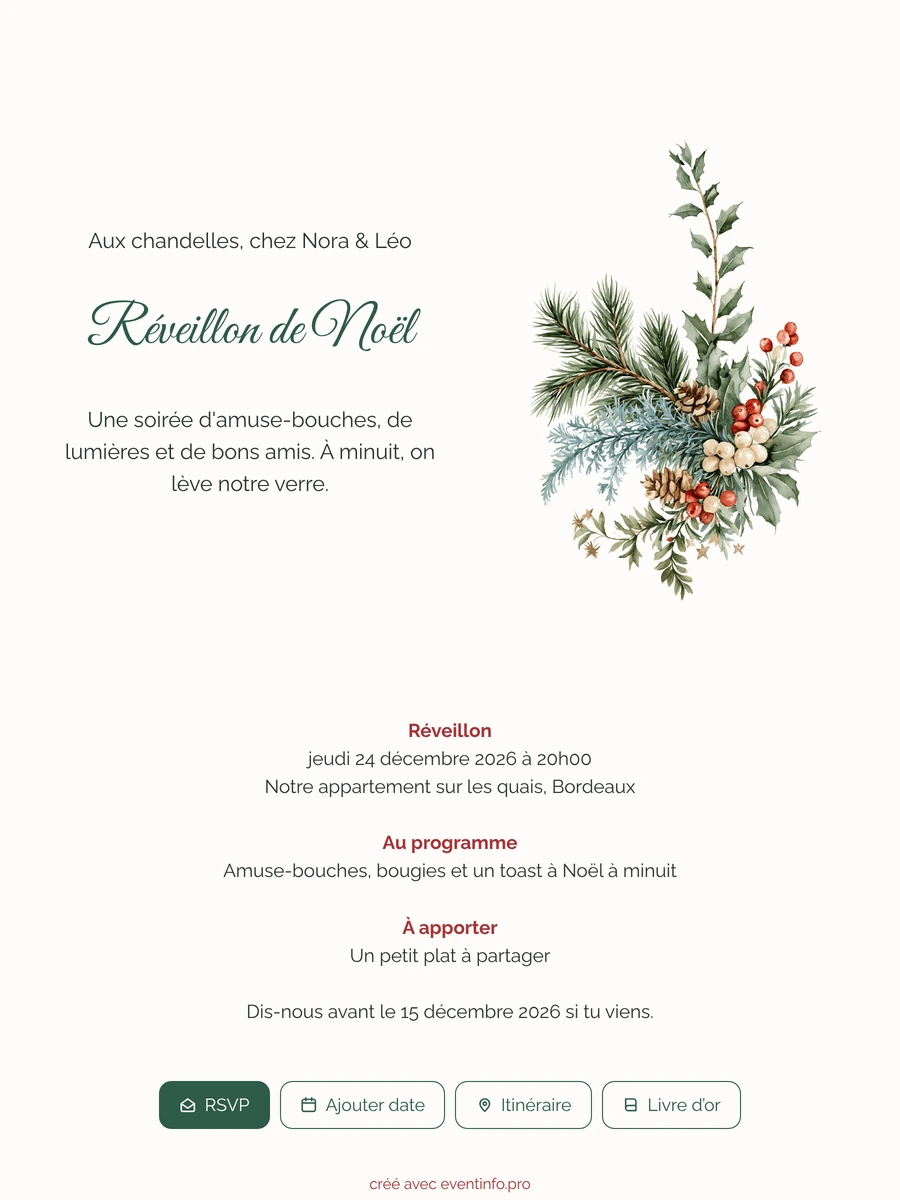 Créer une invitation de réveillon à l’aquarelle