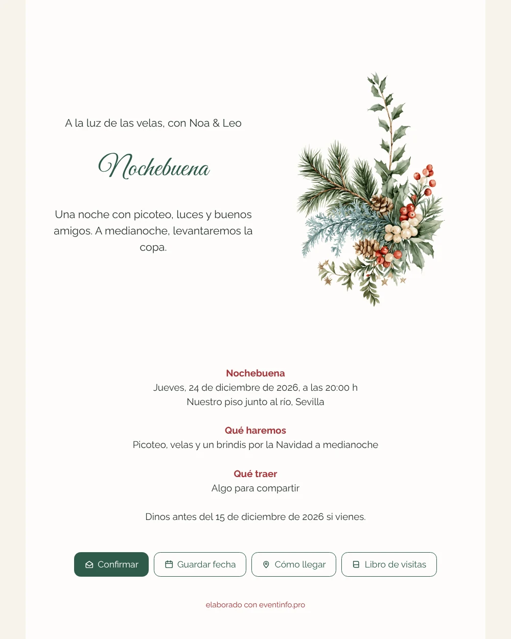 Crear una invitación de Nochebuena en acuarela &ndash; ejemplo 1