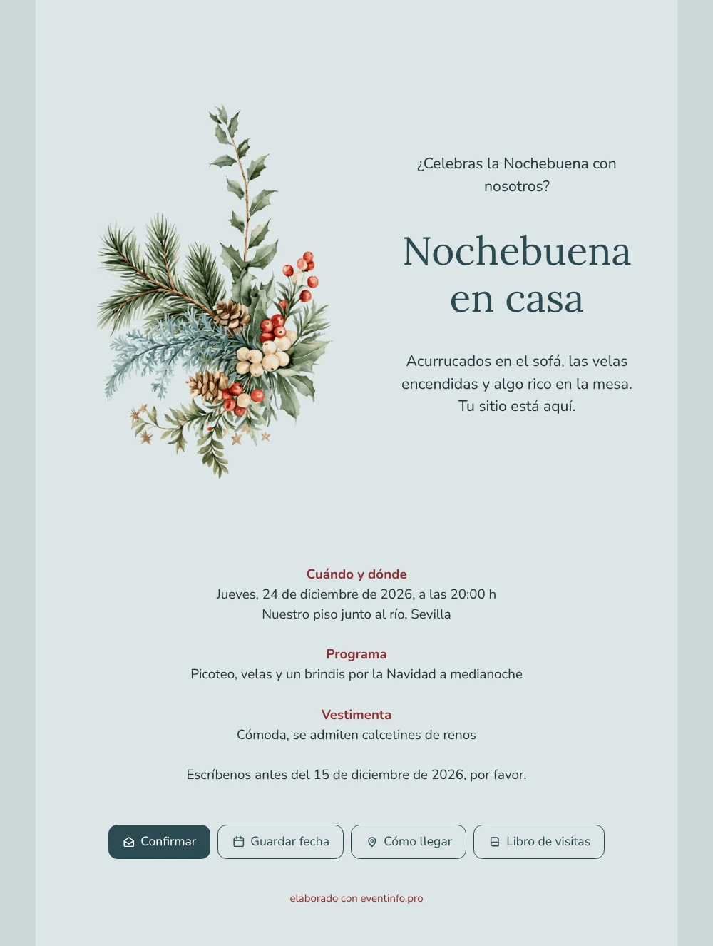 Enviar una invitación navideña en azul hielo &ndash; ejemplo 1