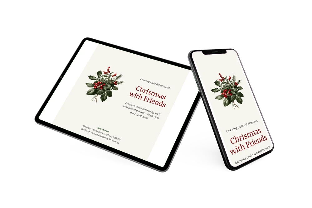 Create a Friendsmas dinner invitation &ndash; example 2