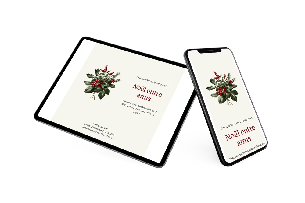 Créer une invitation au bouquet de houx &ndash; exemple 2