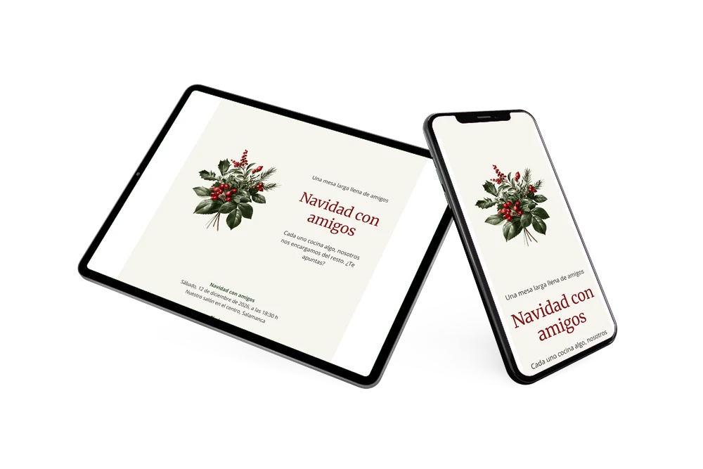 Crear una invitación navideña con acebo &ndash; ejemplo 2