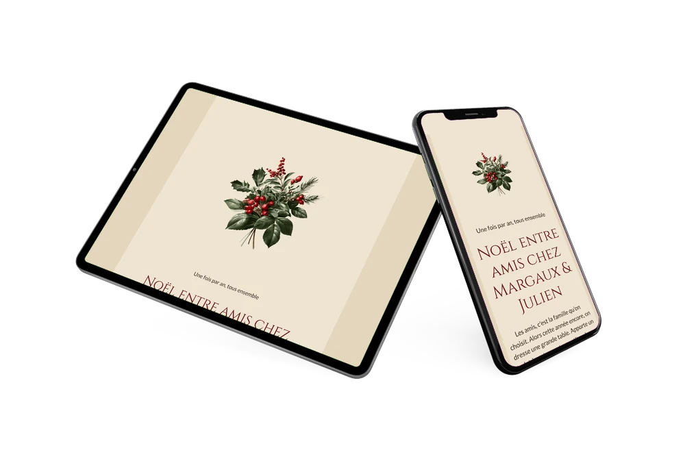 Créez votre invitation de Noël au houx &ndash; exemple 2