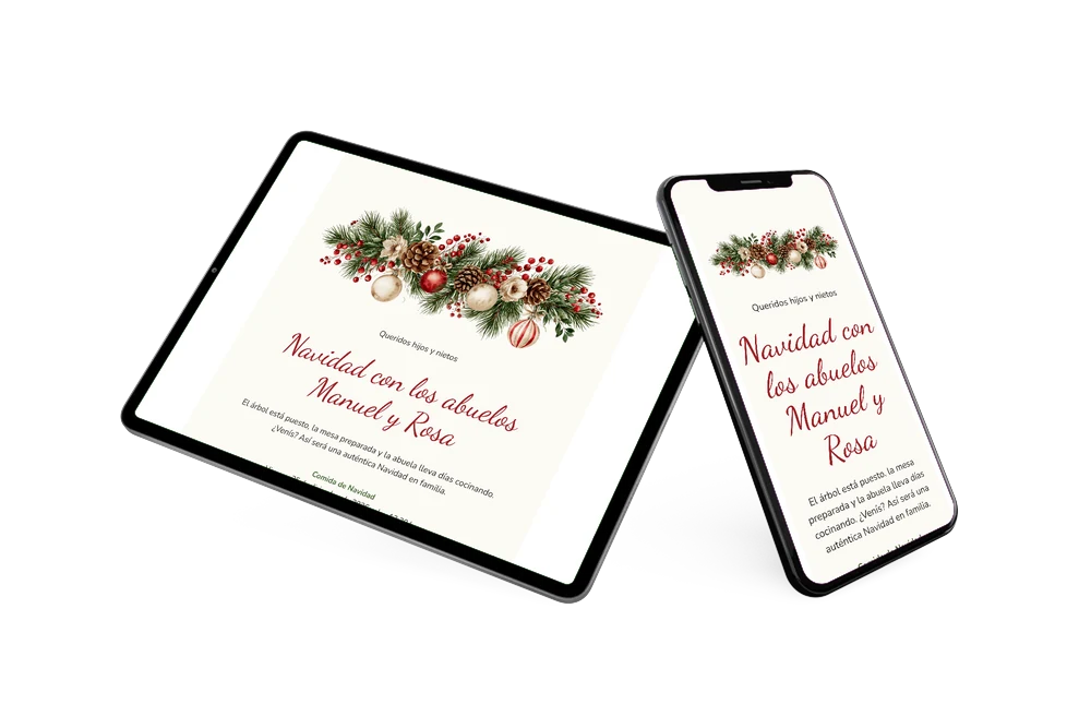 Envía una invitación navideña con guirnalda &ndash; ejemplo 2