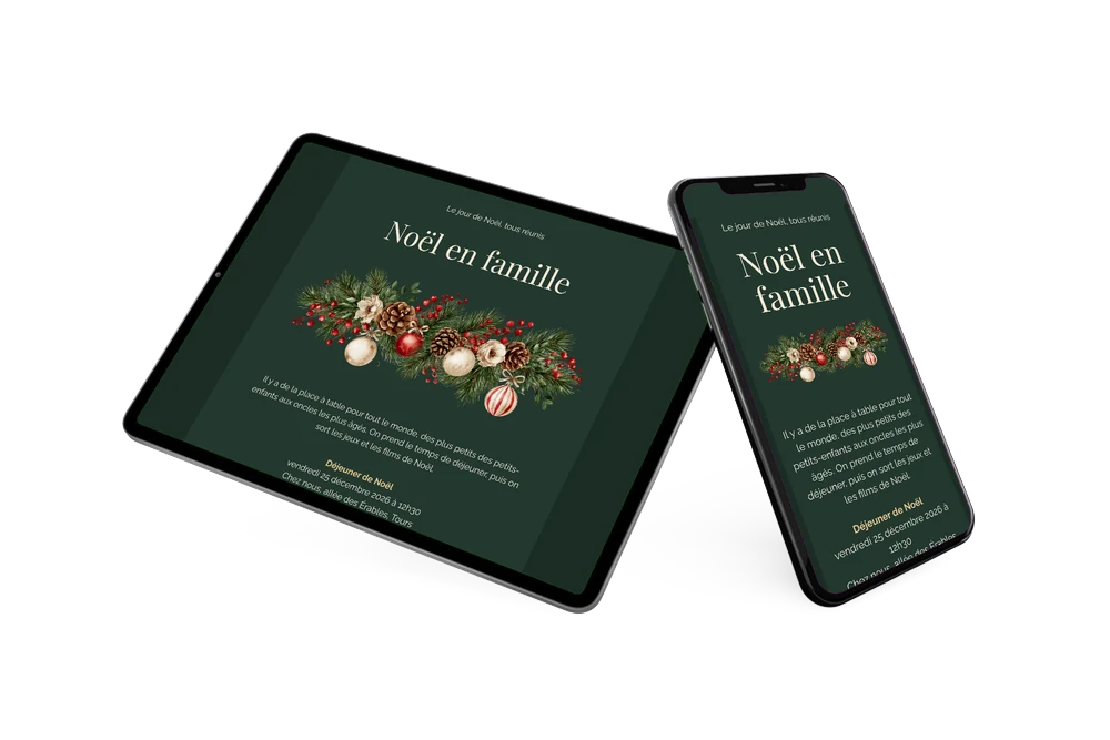Créer une invitation de Noël vert forêt &ndash; exemple 2