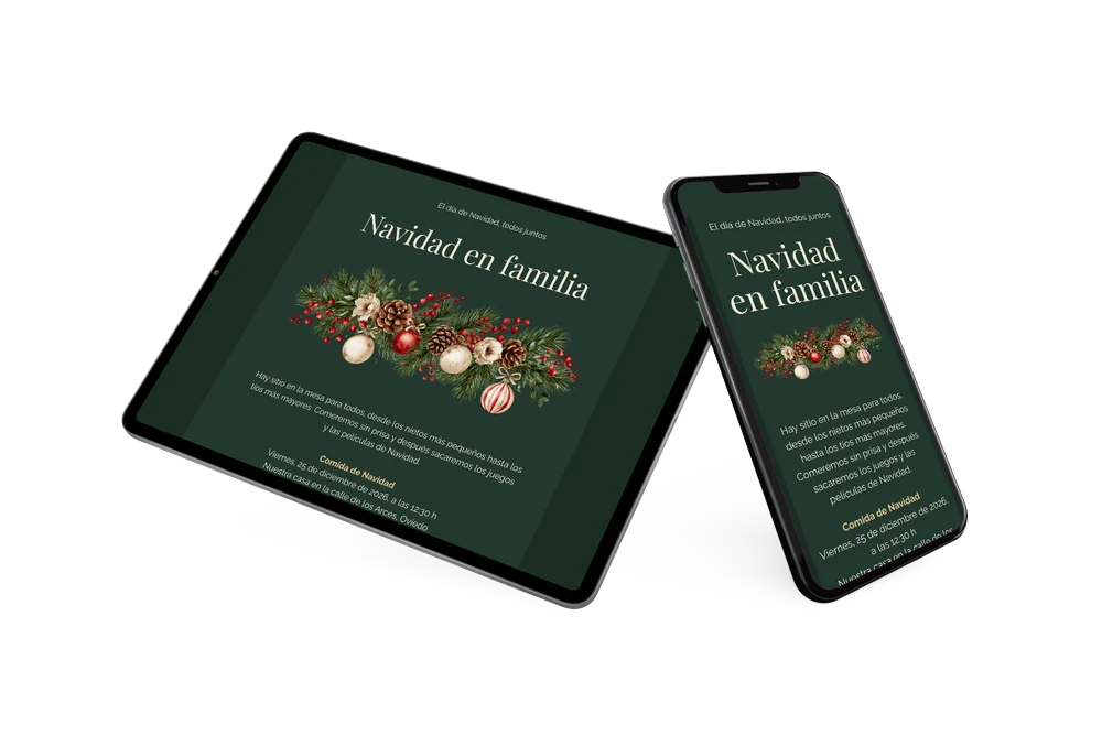 Crea una invitación de Navidad verde bosque &ndash; ejemplo 2