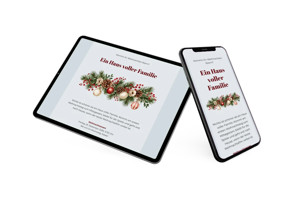 Einladung zum Familienweihnachten zu Hause erstellen &ndash; Beispiel 2