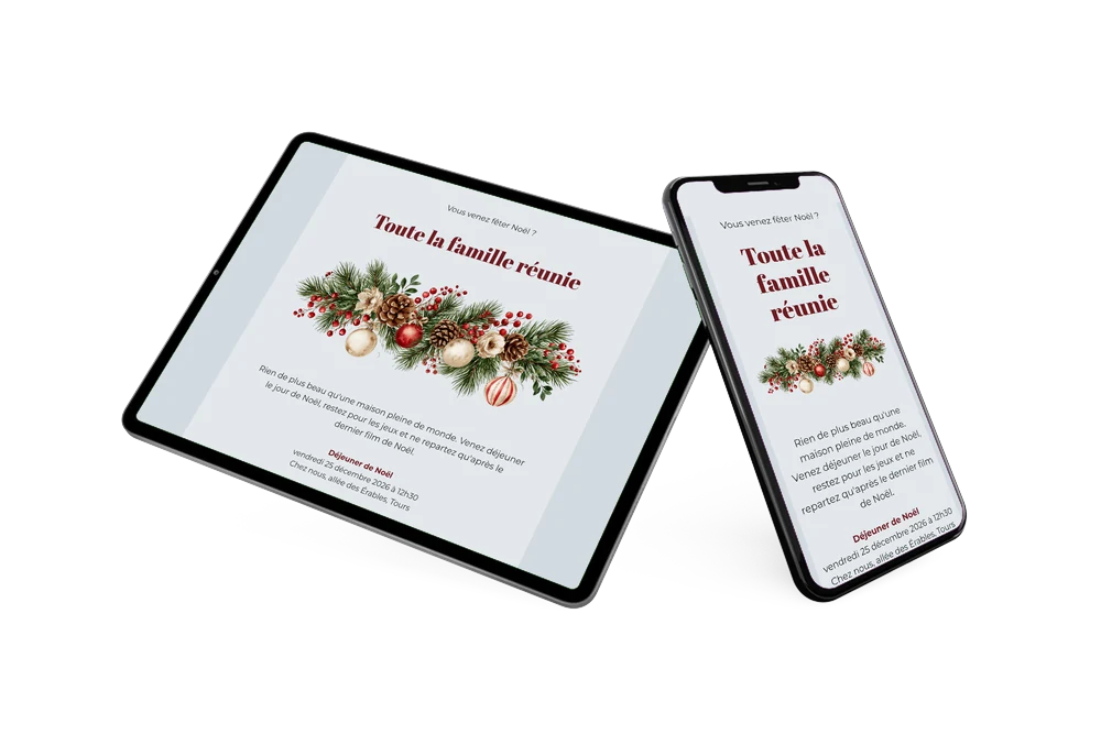 Créer une invitation pour Noël en famille &ndash; exemple 2
