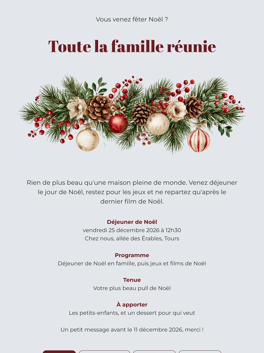 Créer une invitation pour Noël en famille