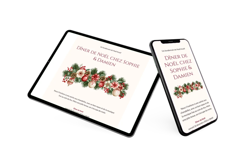 Créer une invitation de dîner aux poinsettias &ndash; exemple 2