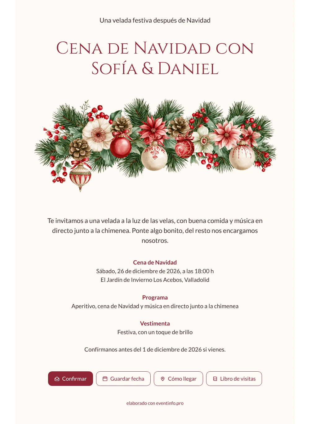 Crear una invitación con flores de Pascua &ndash; ejemplo 1