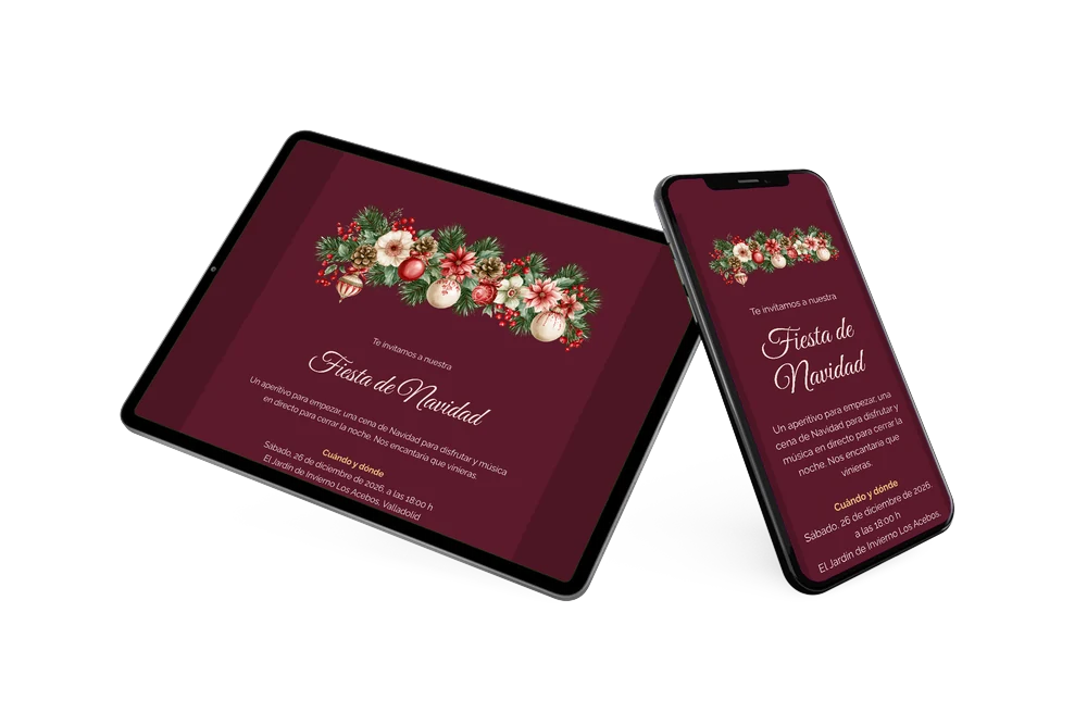 Enviar una invitación de Navidad en burdeos &ndash; ejemplo 2