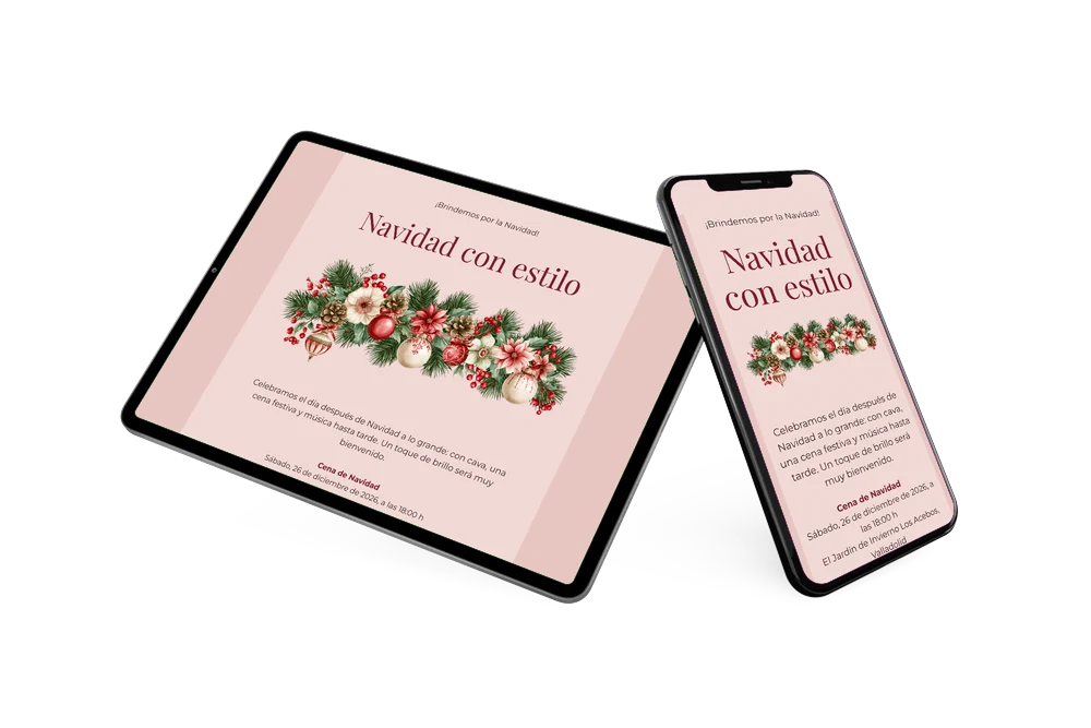 Crear una invitación de cena navideña rosa &ndash; ejemplo 2