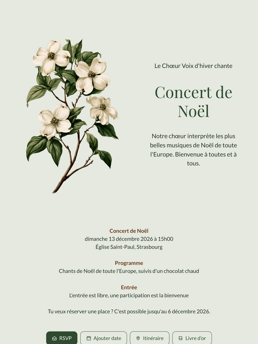 Créer une invitation de concert de Noël
