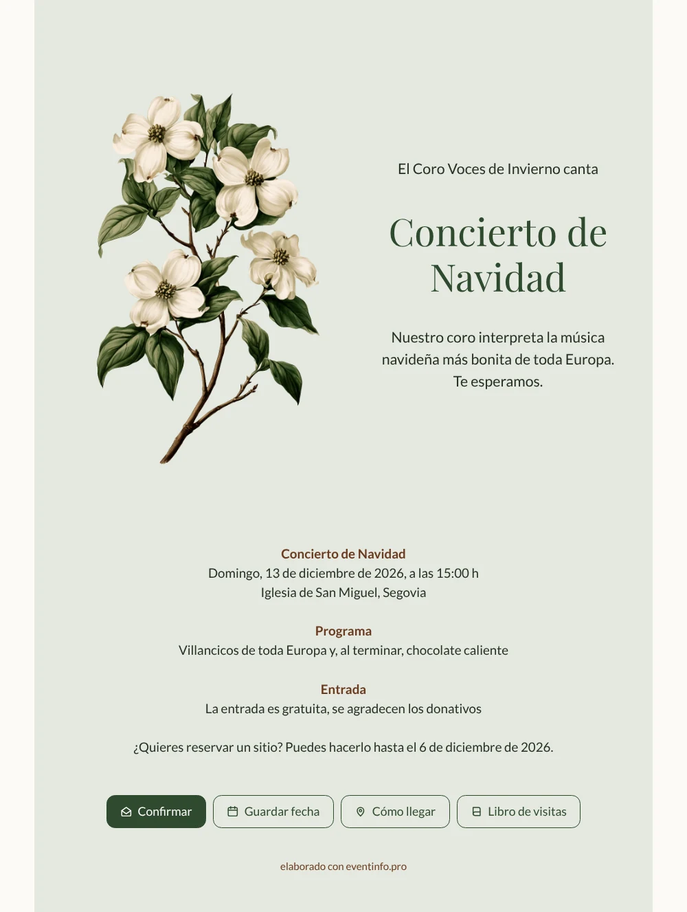 Crear una invitación de concierto navideño &ndash; ejemplo 1
