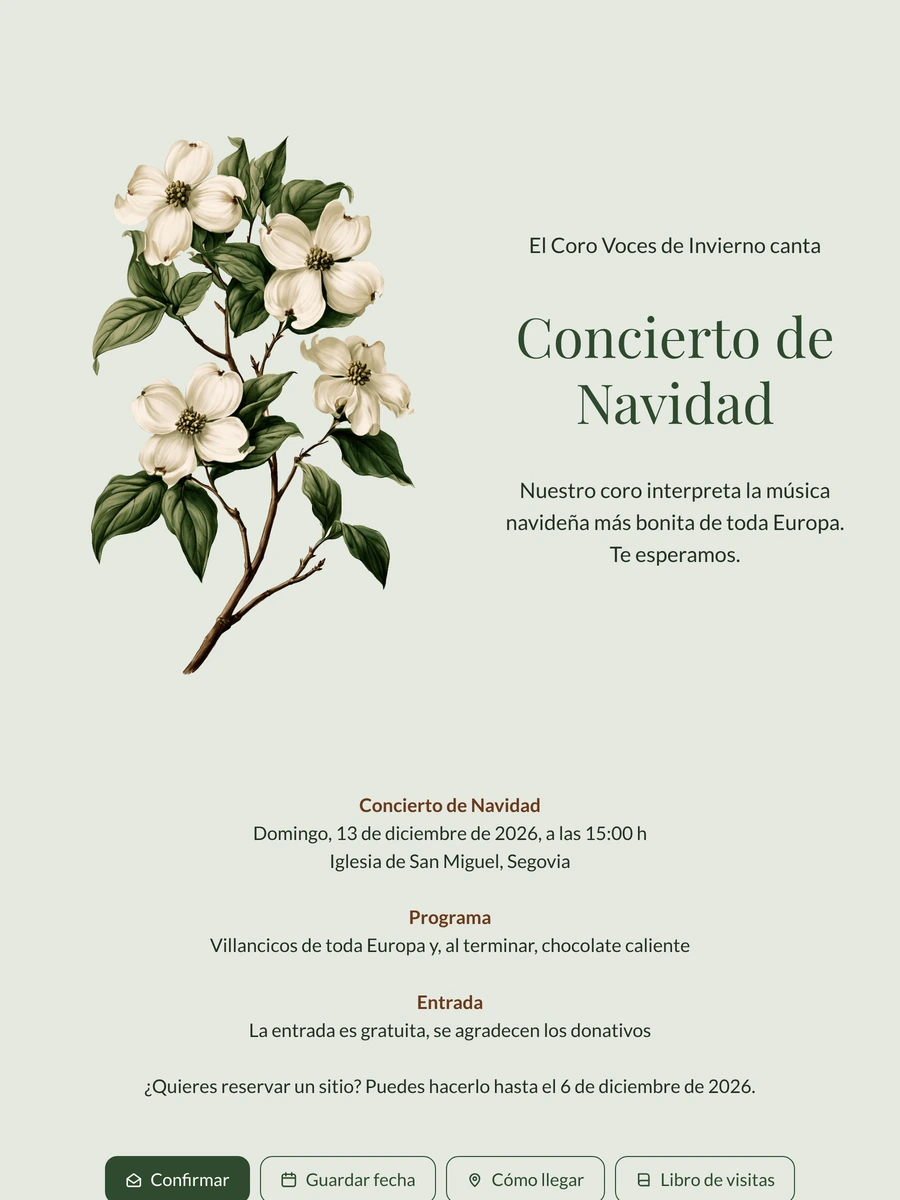 Crear una invitación de concierto navideño
