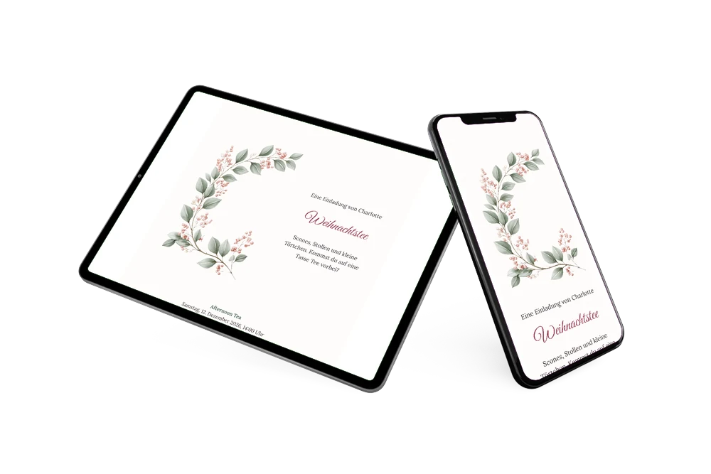 Gemütliche Einladung zum Weihnachtstee gestalten &ndash; Beispiel 2