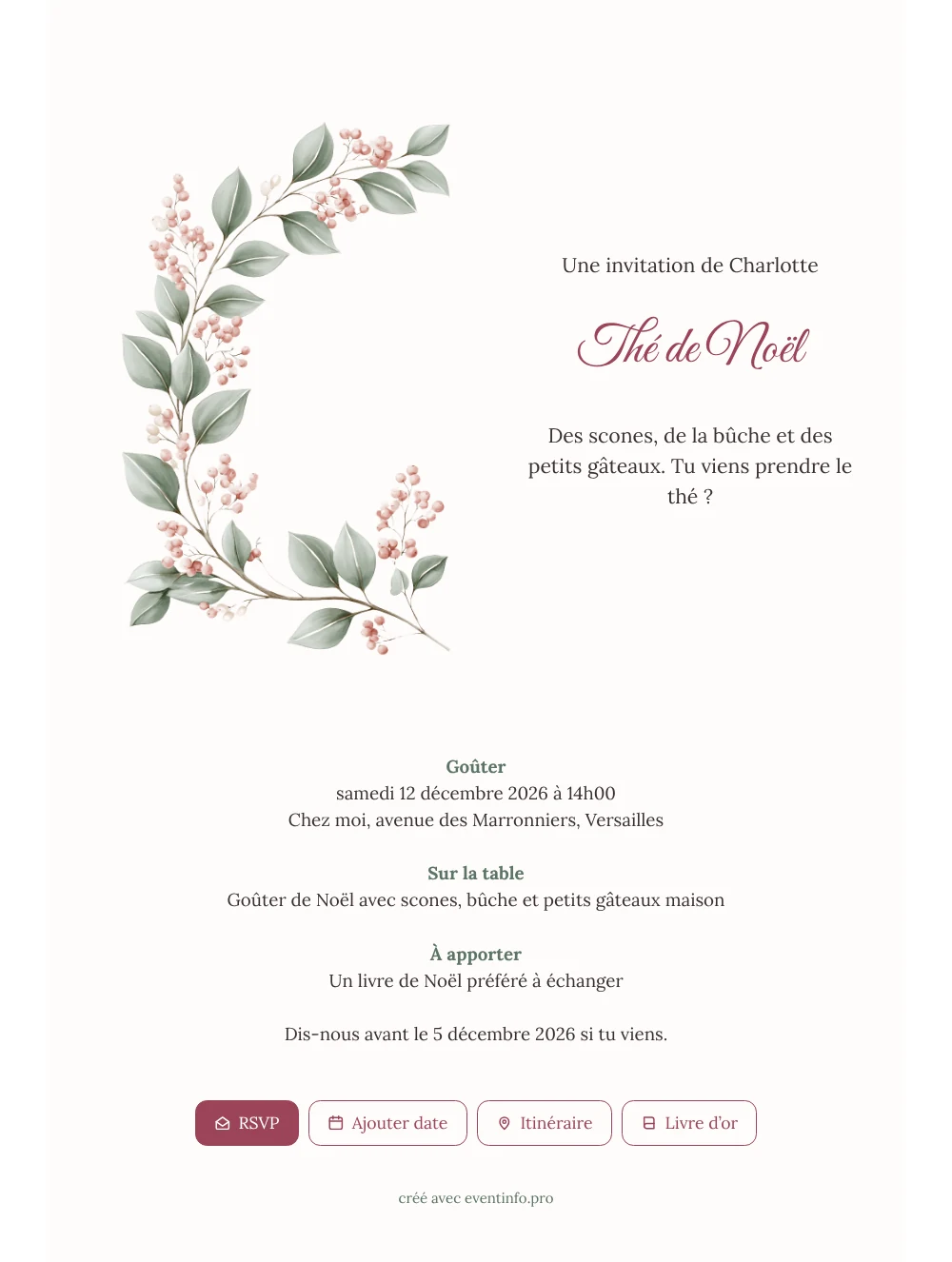 Créer une invitation blanche pour le thé &ndash; exemple 1