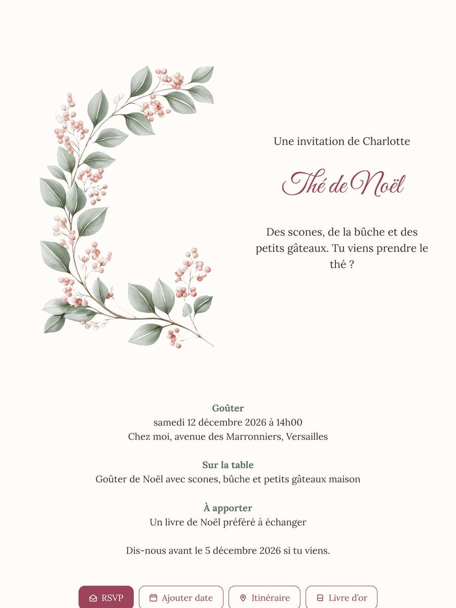 Créer une invitation blanche pour le thé