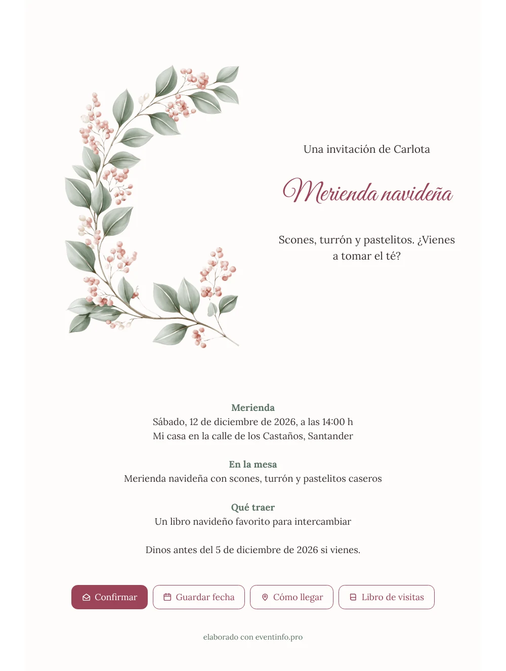Crear una invitación para la merienda navideña &ndash; ejemplo 1