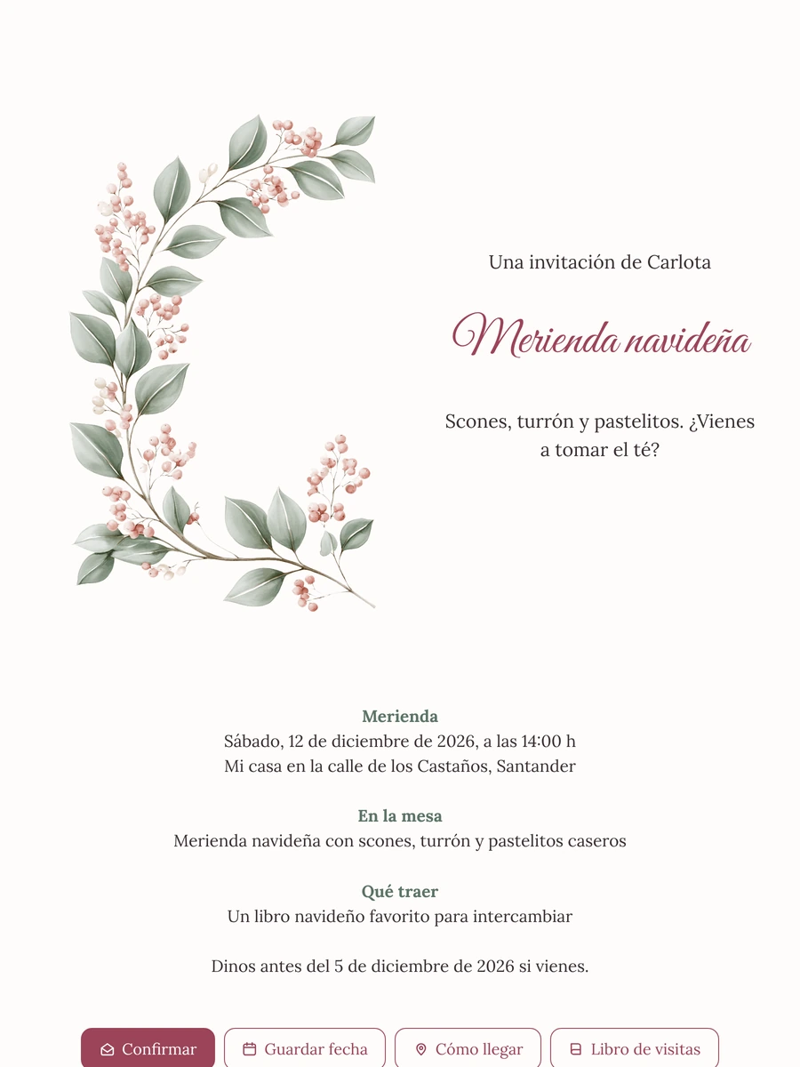 Crear una invitación para la merienda navideña