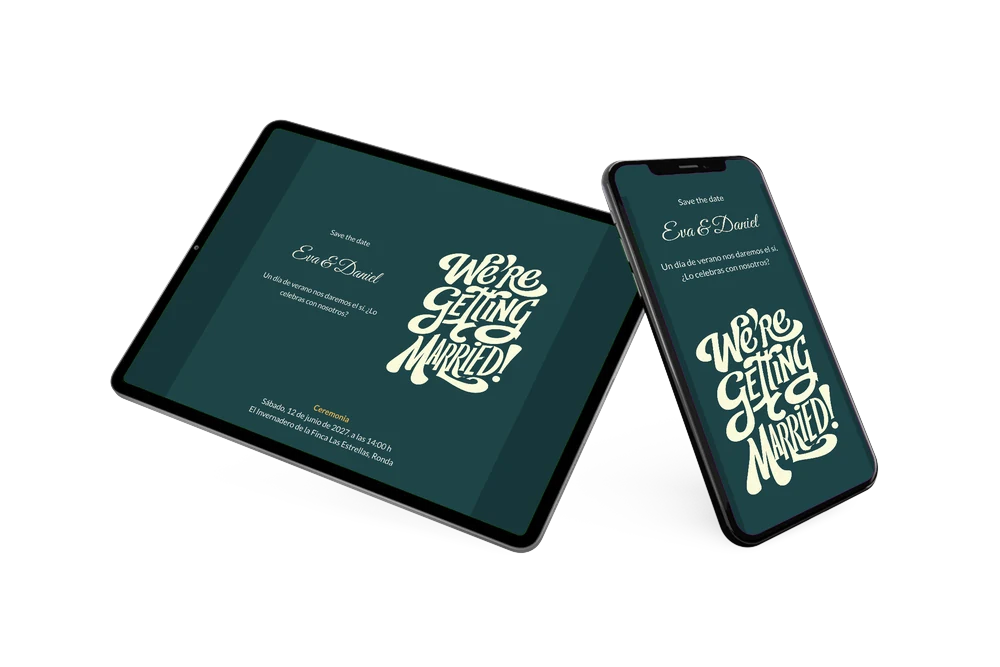 Enviar una invitación de boda azul petróleo &ndash; ejemplo 2