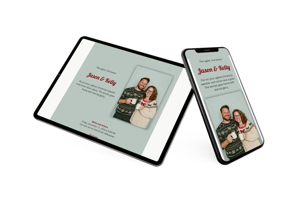 Create an ugly Christmas sweater invitation &ndash; example 2
