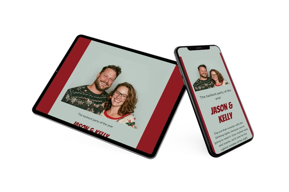 Create a red-framed ugly sweater invitation &ndash; example 2