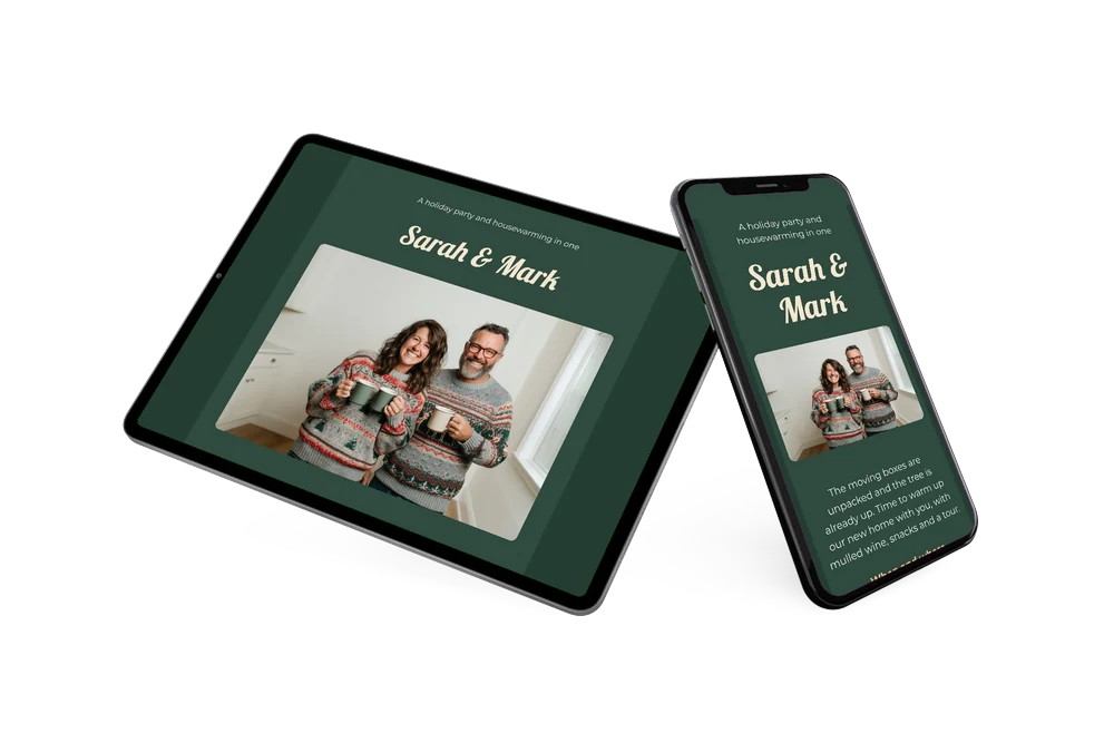 Send a green holiday housewarming invitation &ndash; example 2
