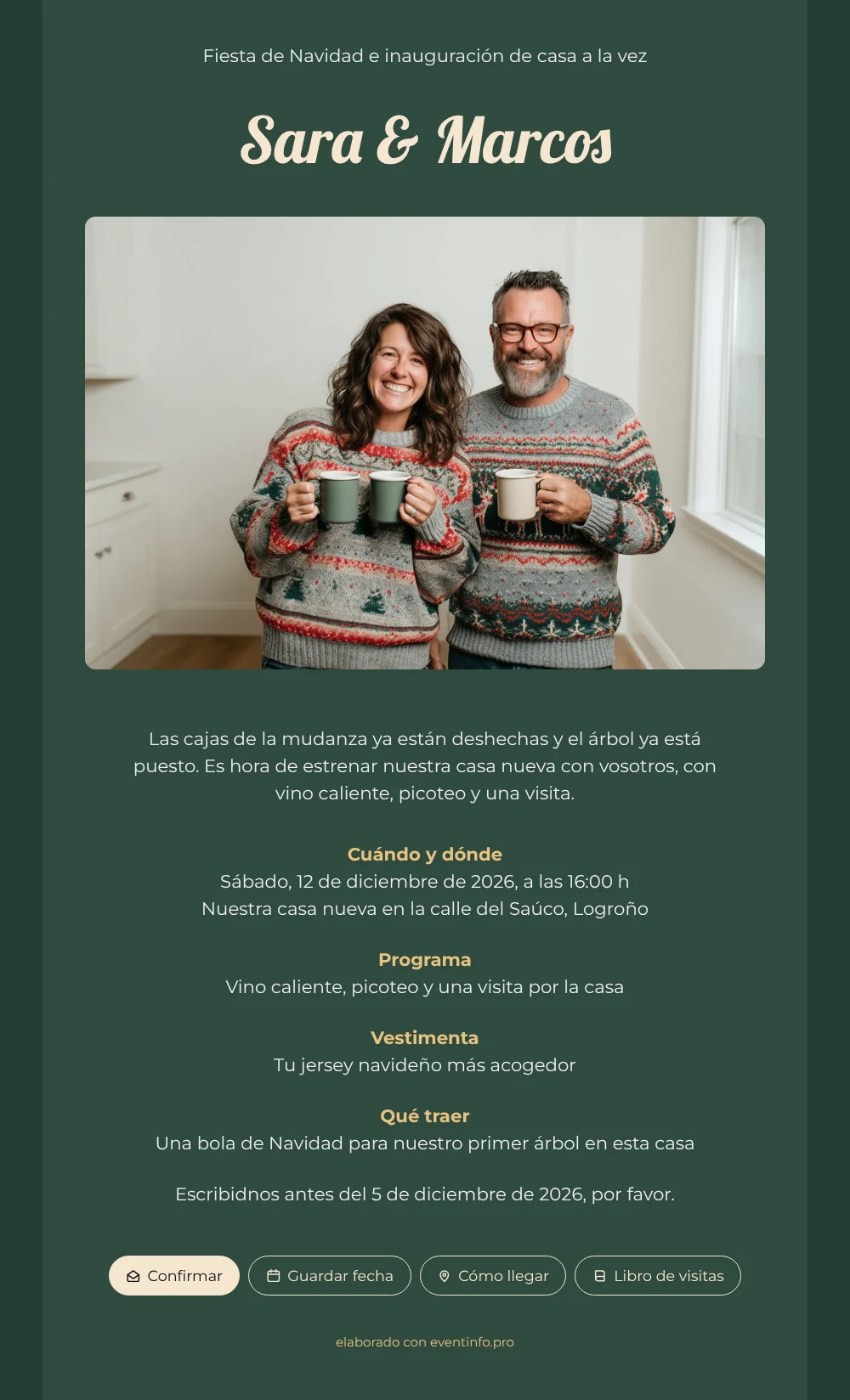 Envía tu invitación de inauguración navideña &ndash; ejemplo 1