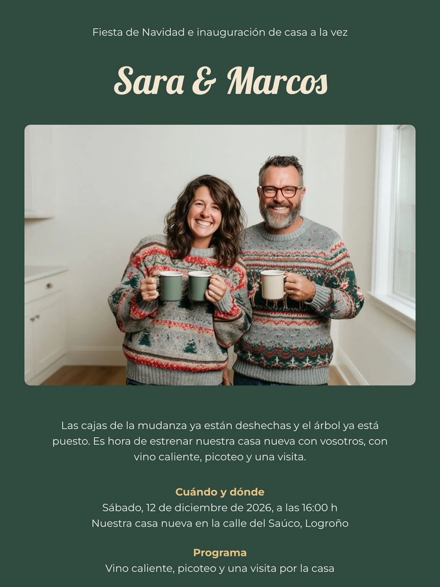 Envía tu invitación de inauguración navideña
