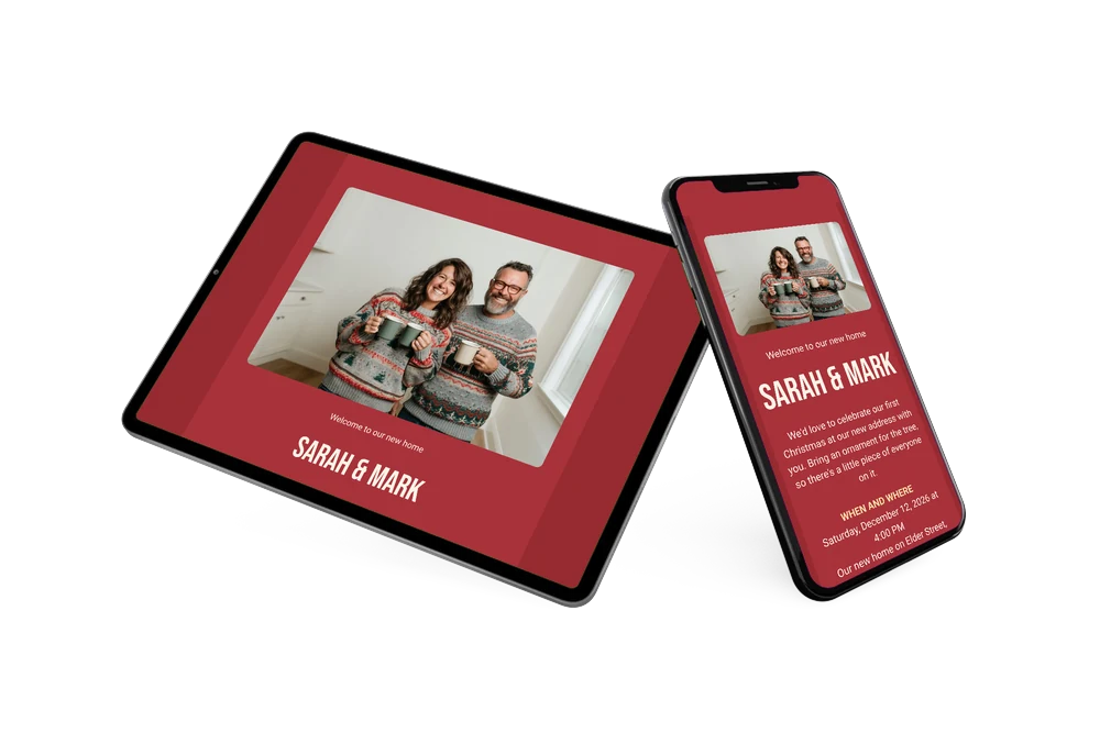 Make a bold red housewarming invitation &ndash; example 2