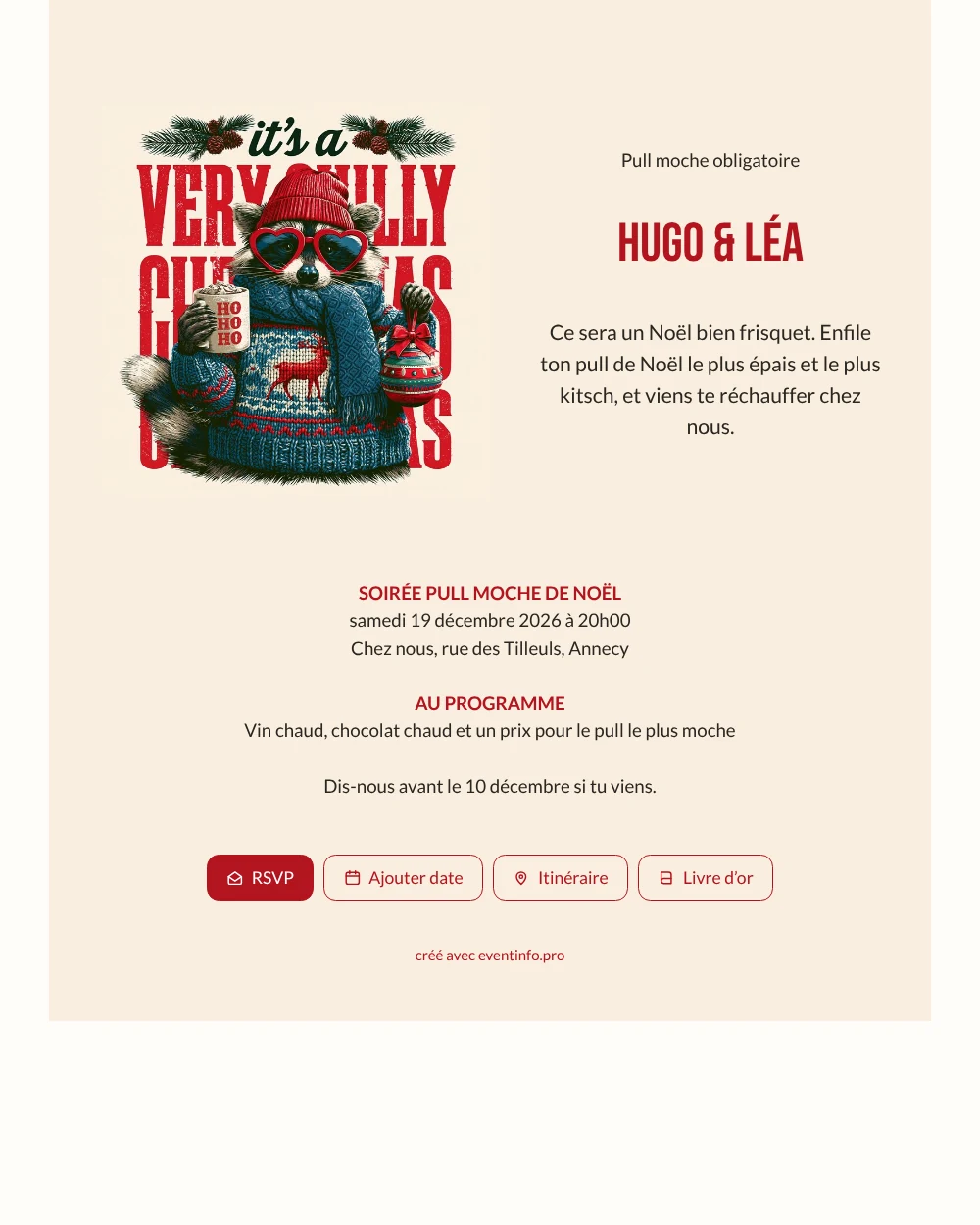 Créez une invitation soirée pull moche &ndash; exemple 1
