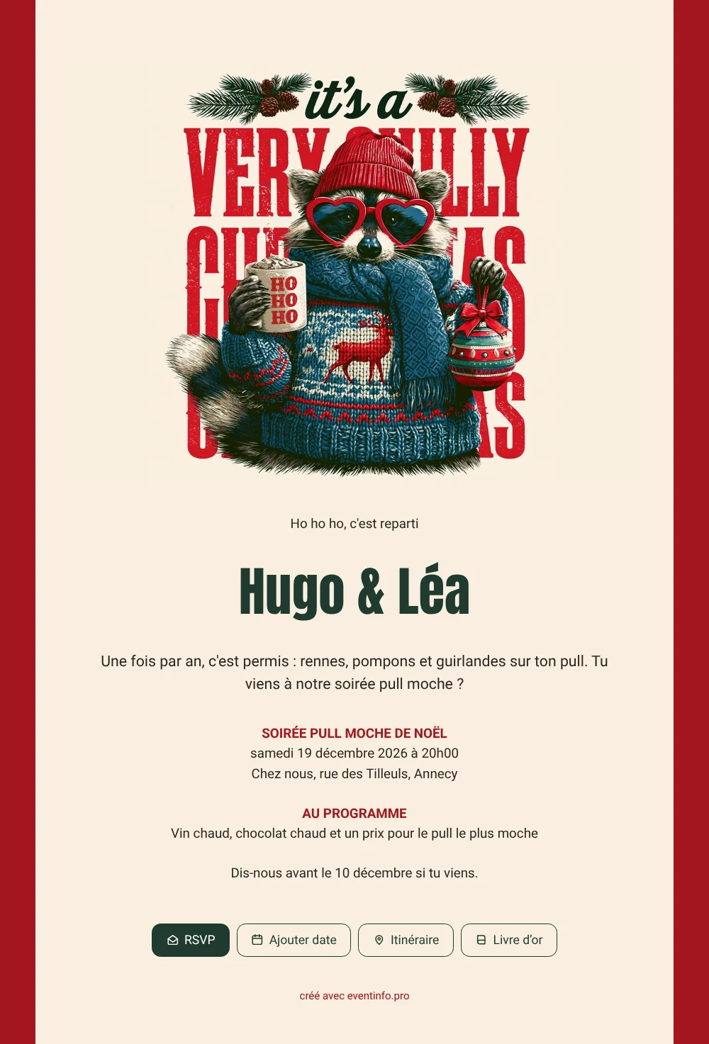Créez une invitation de Noël rouge vif &ndash; exemple 1