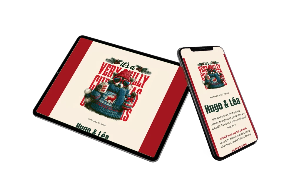 Créez une invitation de Noël rouge vif &ndash; exemple 2