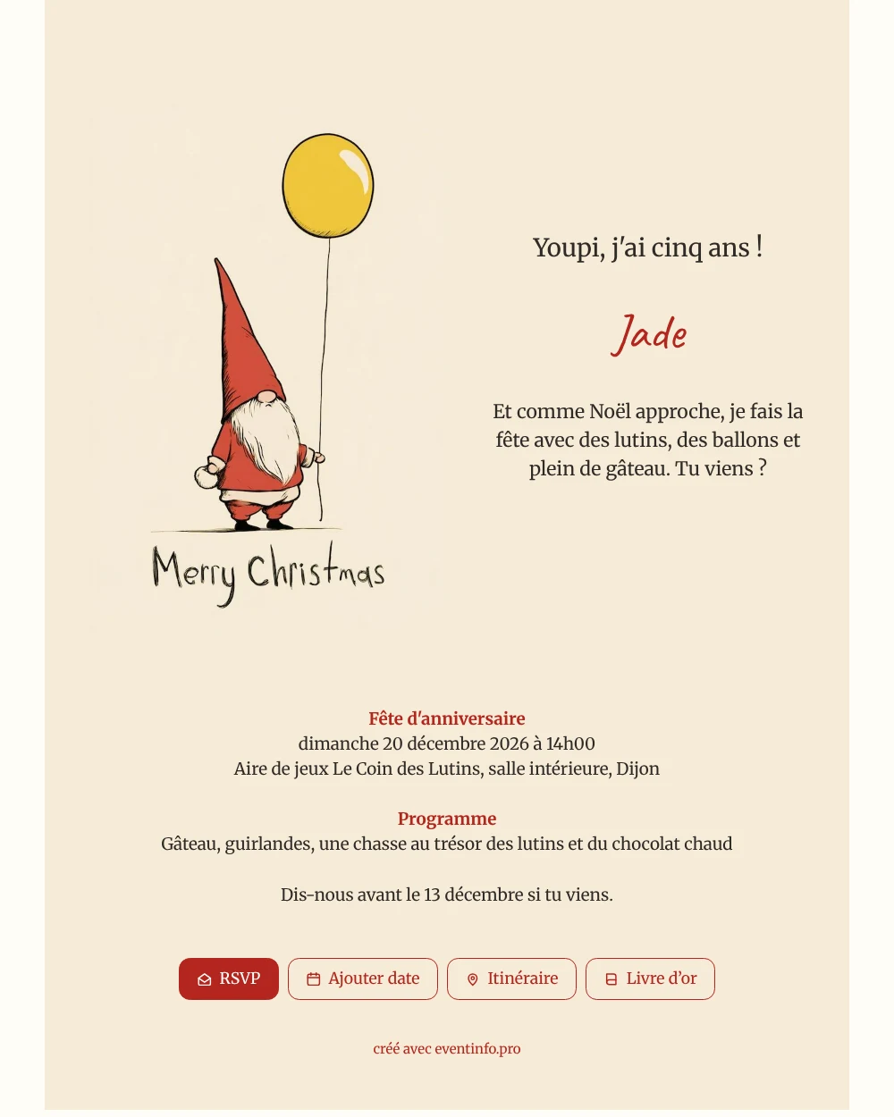 Créez une carte d’anniversaire avec un lutin &ndash; exemple 1