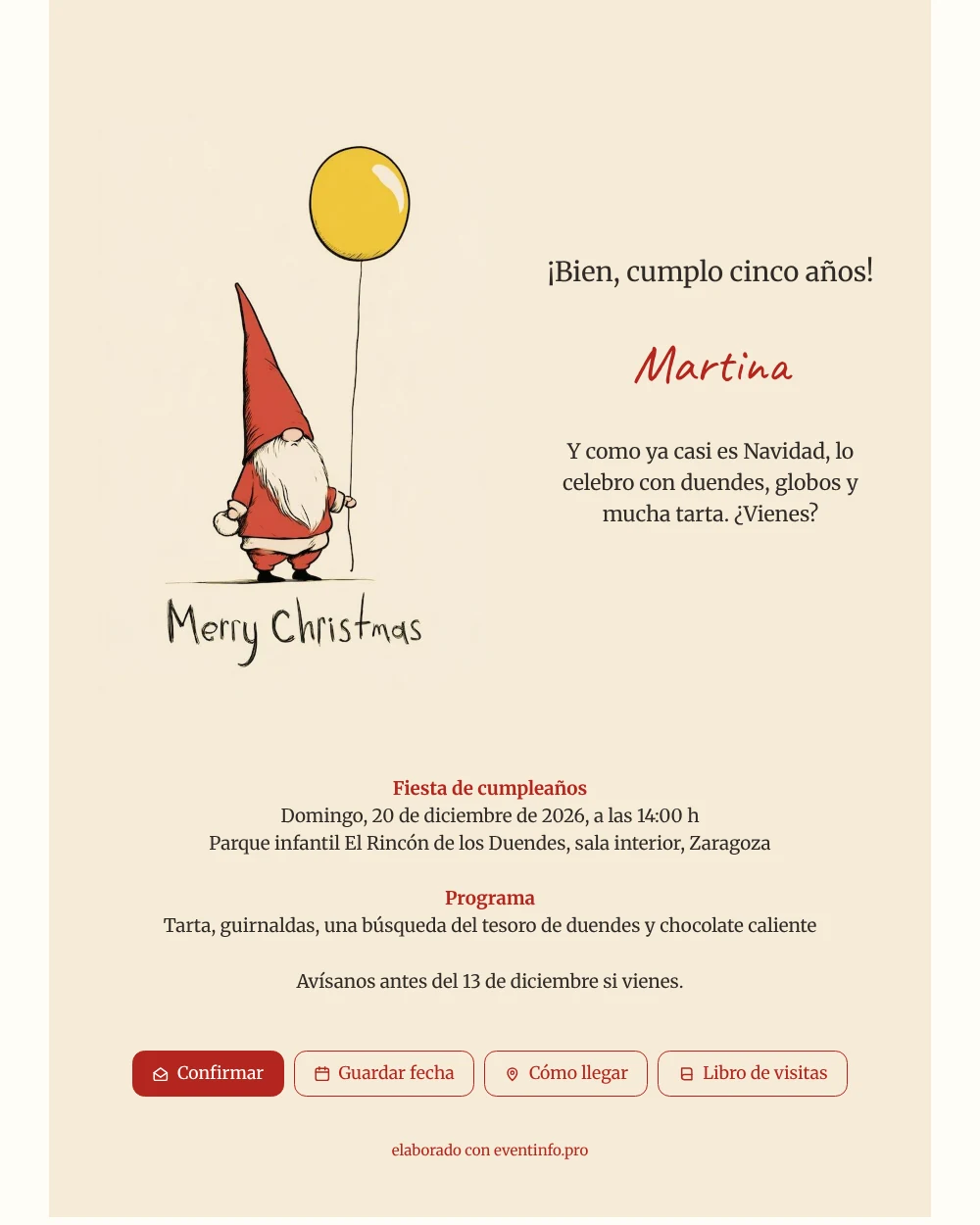 Crea una tarjeta de cumpleaños con duende &ndash; ejemplo 1