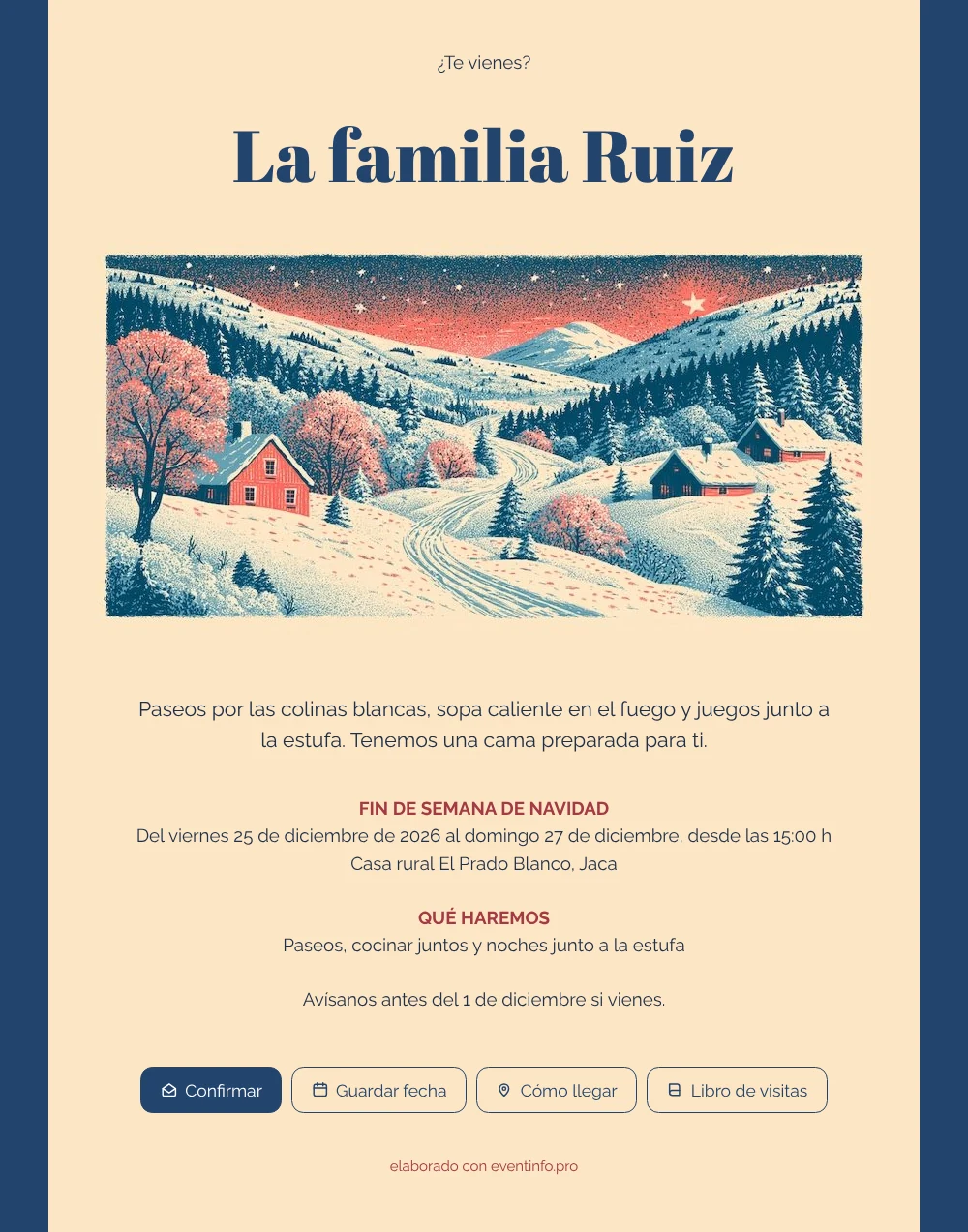 Crea una invitación de campo para Navidad &ndash; ejemplo 1