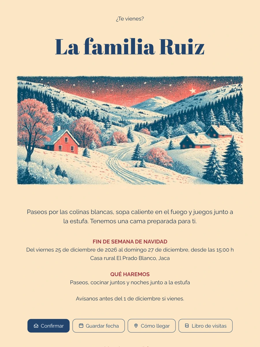 Crea una invitación de campo para Navidad