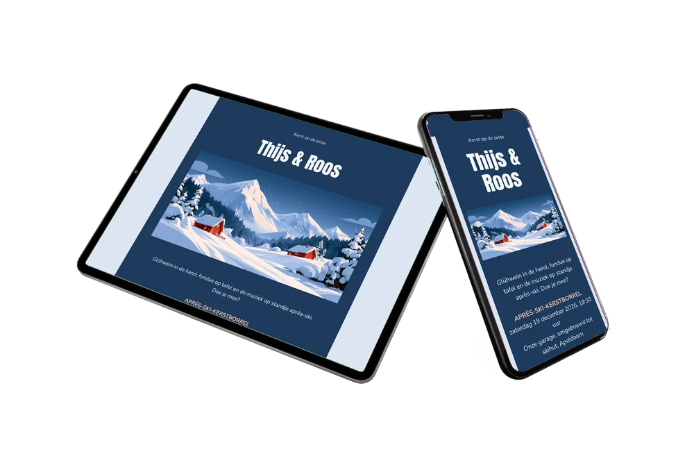 Maak een gezellige après-ski-uitnodiging voor kerst &ndash; voorbeeld 2