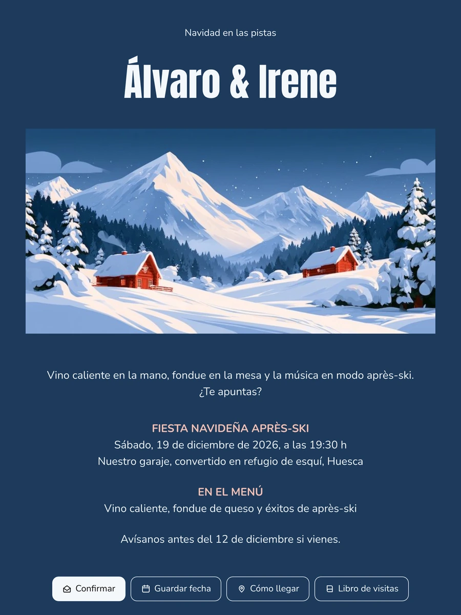 Enviar una invitación navideña estilo refugio