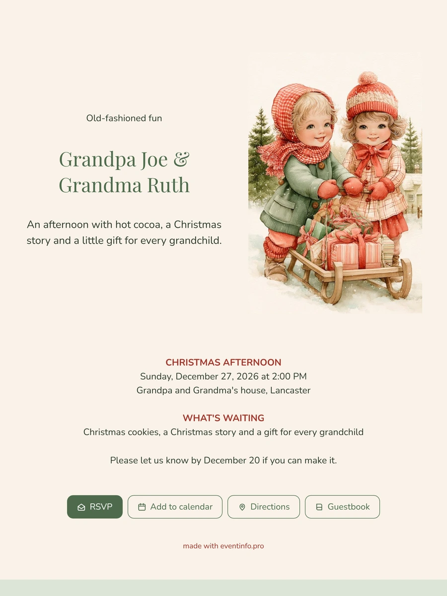 Send a watercolour invitation to the grandchildren
